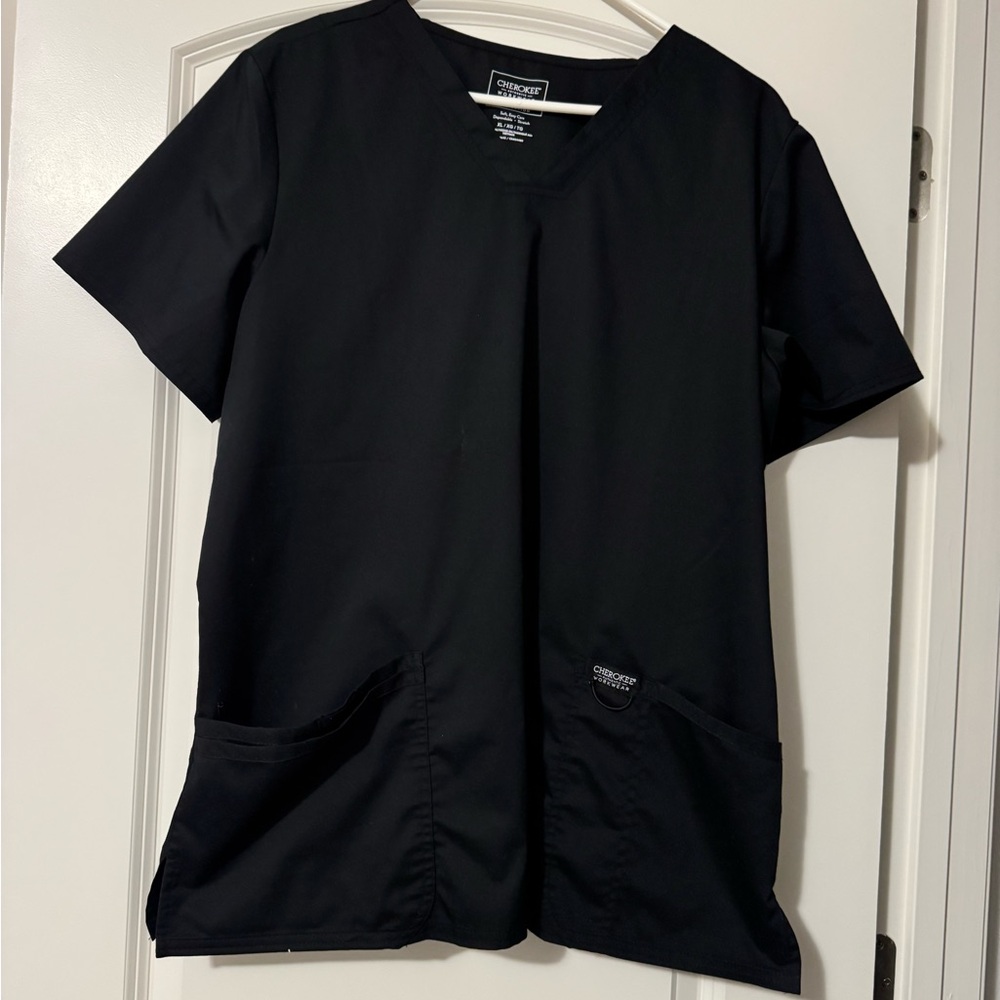 Cherokee Black V-Neck Workwear Scrub Top